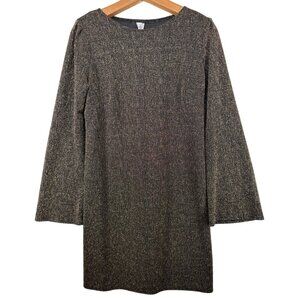 2 Hearts Modern Mini Dress Sz M NEW Black Gold Metallic Sparkly Bling Cocktail